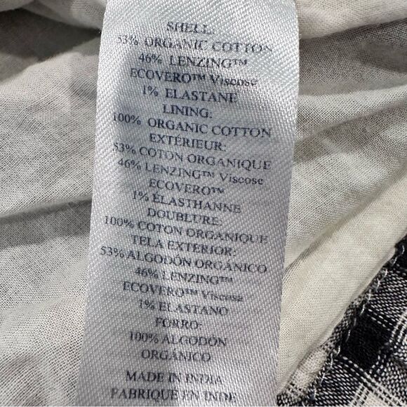 Faherty Black and White Checkered Mini Dress Size Medium - Picture 7 of 10